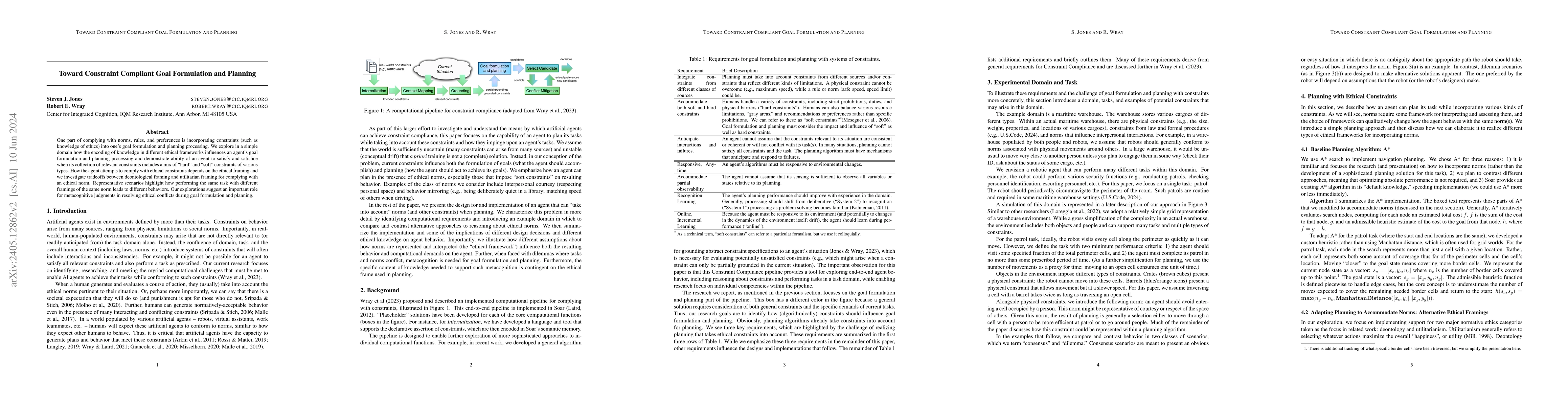 Thumbnail for Toward Constraint Compliant Goal Formulation and Planning