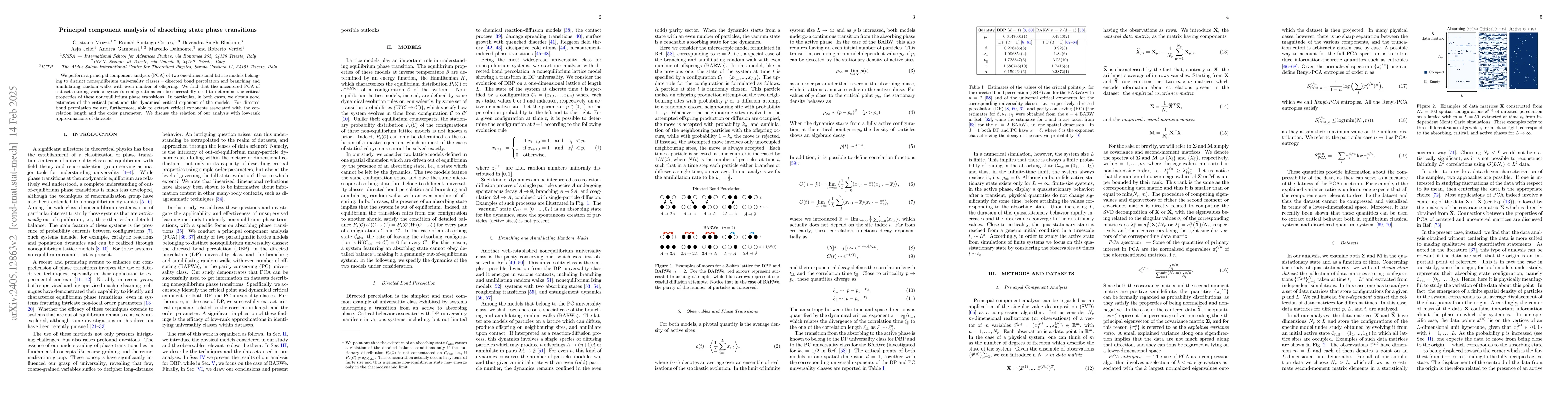 Thumbnail for Principal component analysis of absorbing state phase transitions