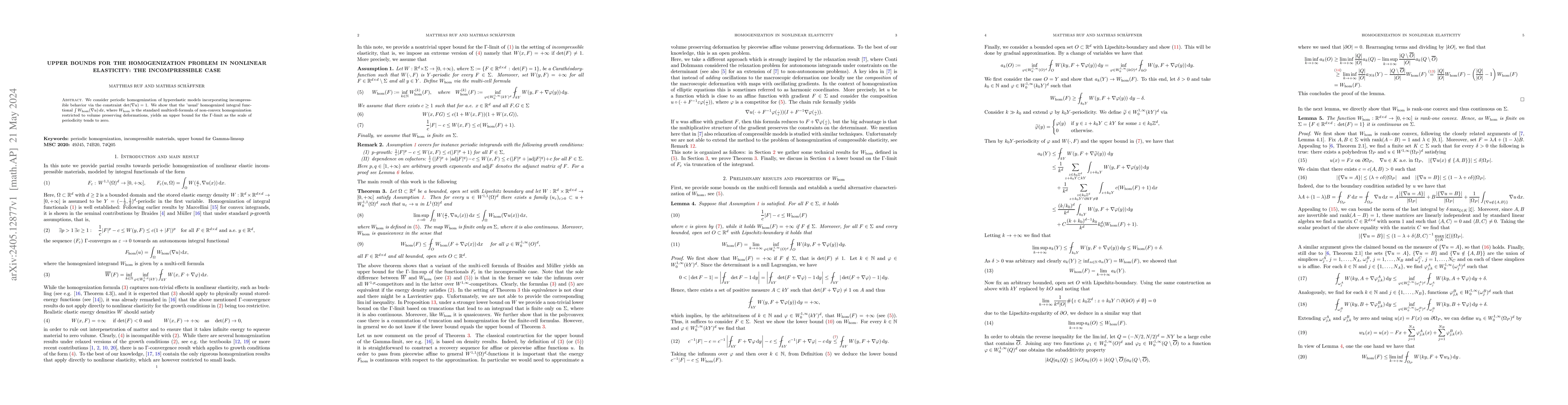 Thumbnail for Upper bounds for the homogenization problem in nonlinear elasticity: the
  incompressible case