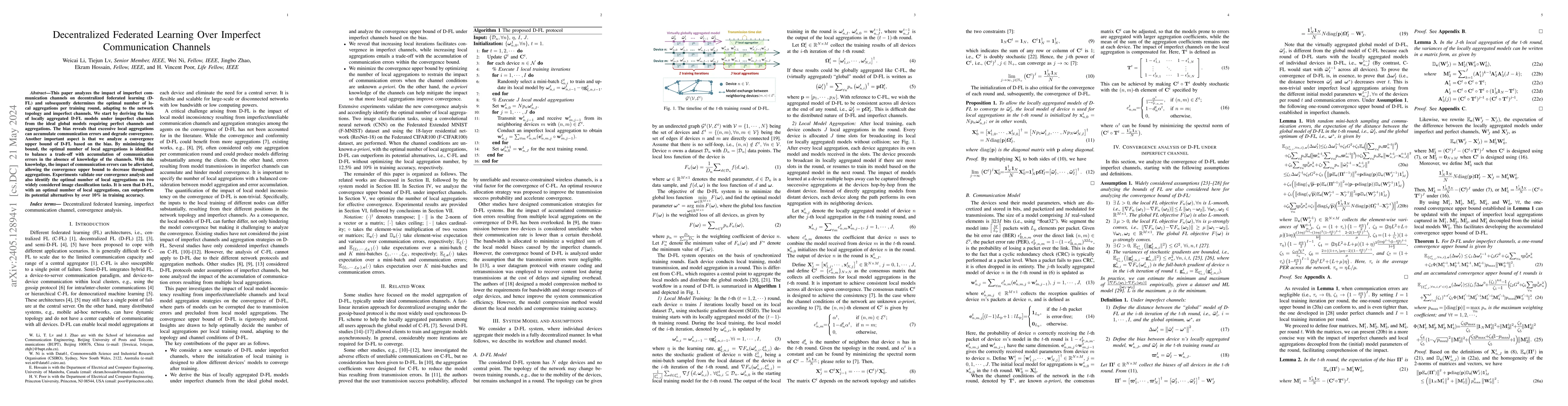 Thumbnail for Decentralized Federated Learning Over Imperfect Communication Channels