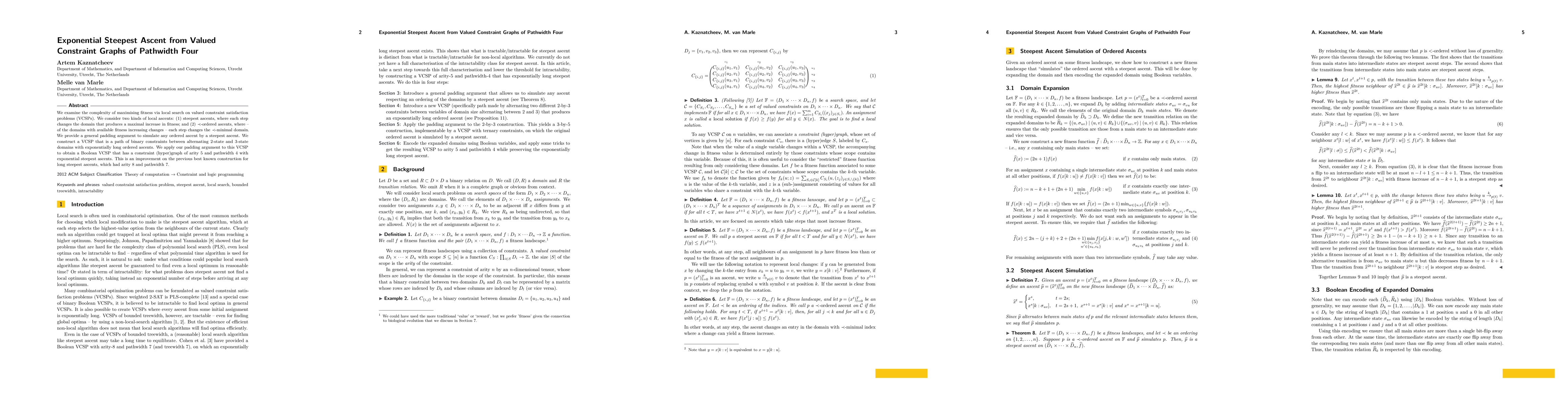 Thumbnail for Exponential Steepest Ascent from Valued Constraint Graphs of Pathwidth
  Four