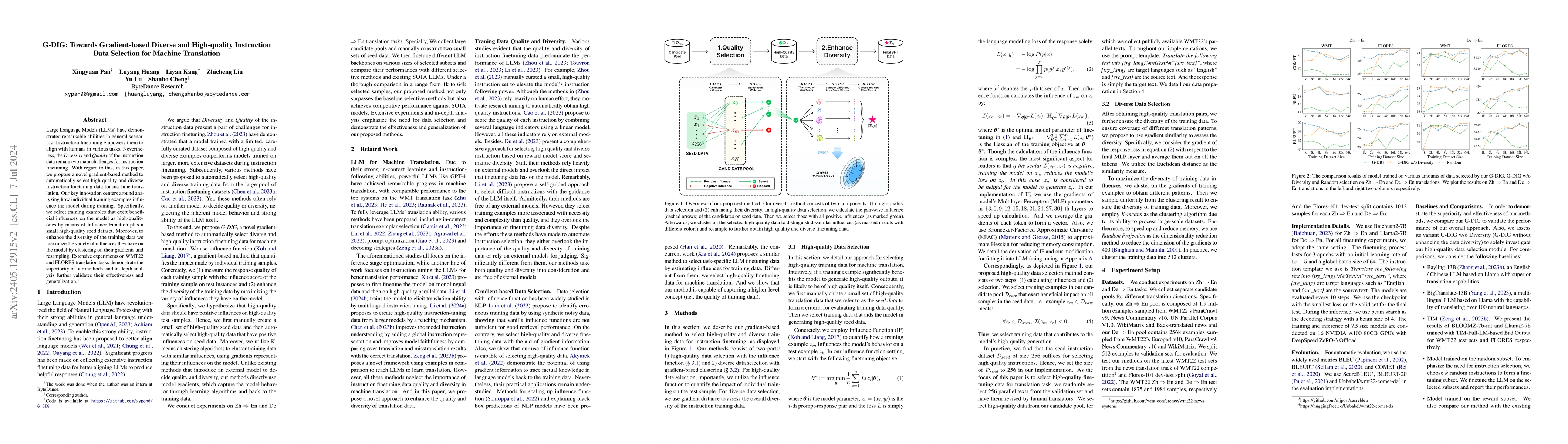 Thumbnail for G-DIG: Towards Gradient-based Diverse and High-quality Instruction Data
  Selection for Machine Translation