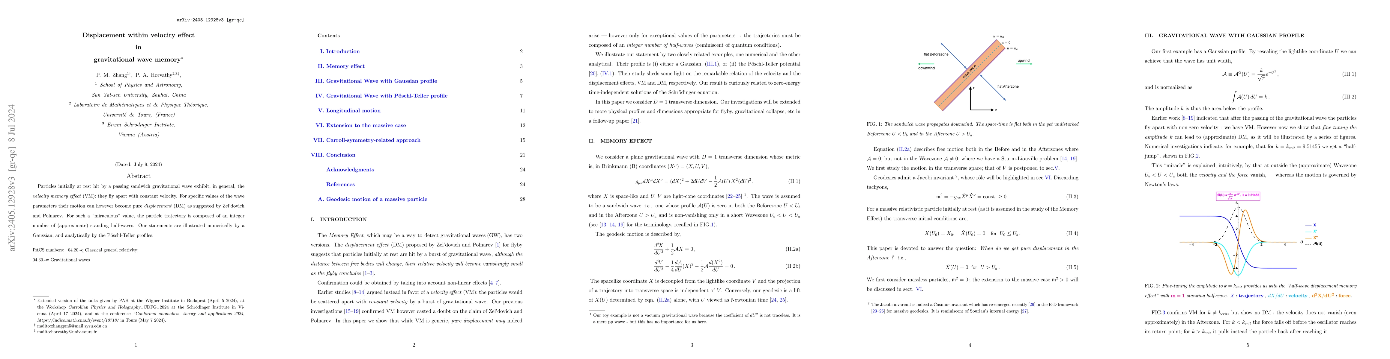 Thumbnail for Displacement within velocity effect in gravitational wave memory
