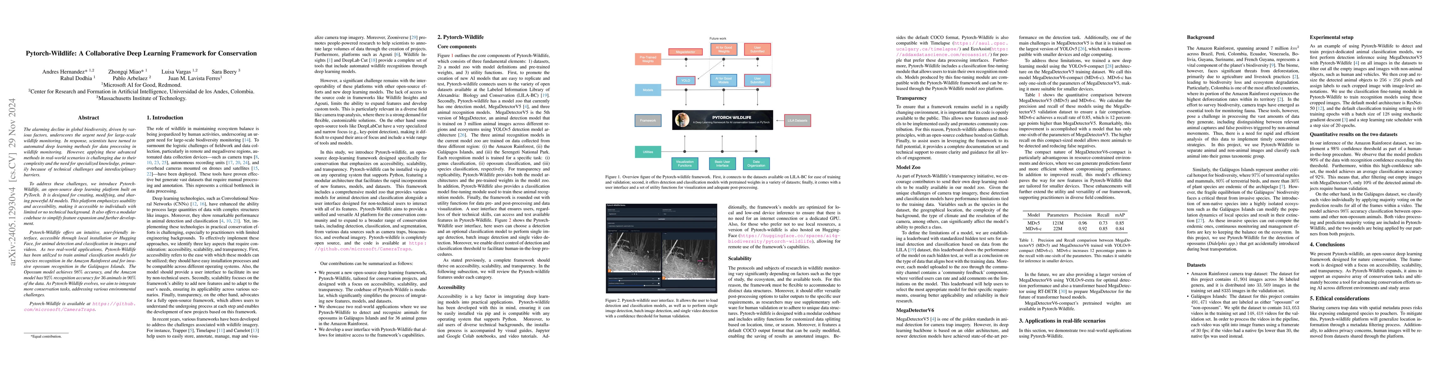 Thumbnail for Pytorch-Wildlife: A Collaborative Deep Learning Framework for
  Conservation