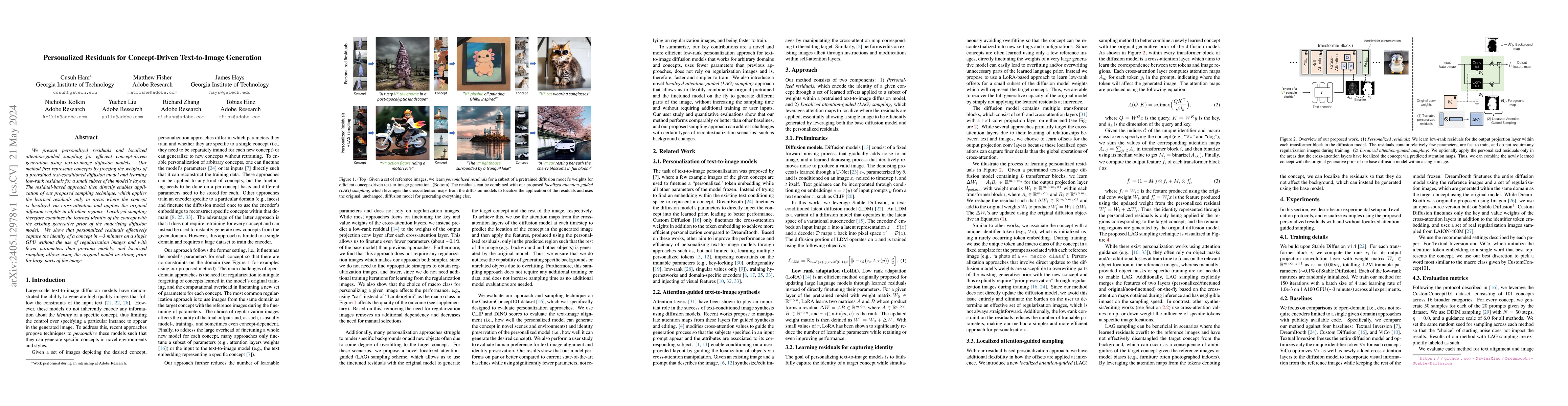 Thumbnail for Personalized Residuals for Concept-Driven Text-to-Image Generation