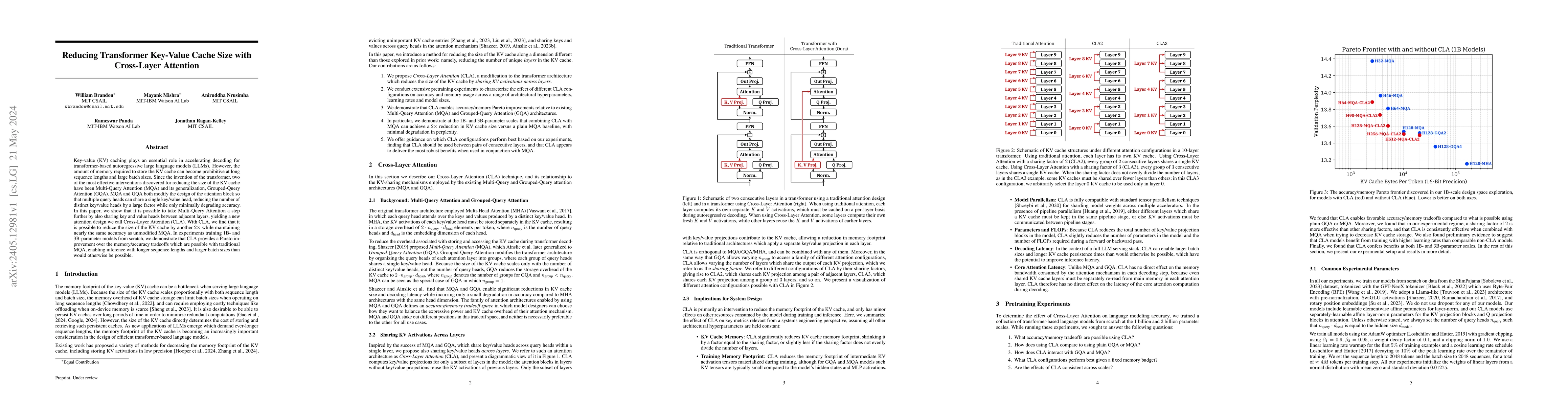 Thumbnail for Reducing Transformer Key-Value Cache Size with Cross-Layer Attention