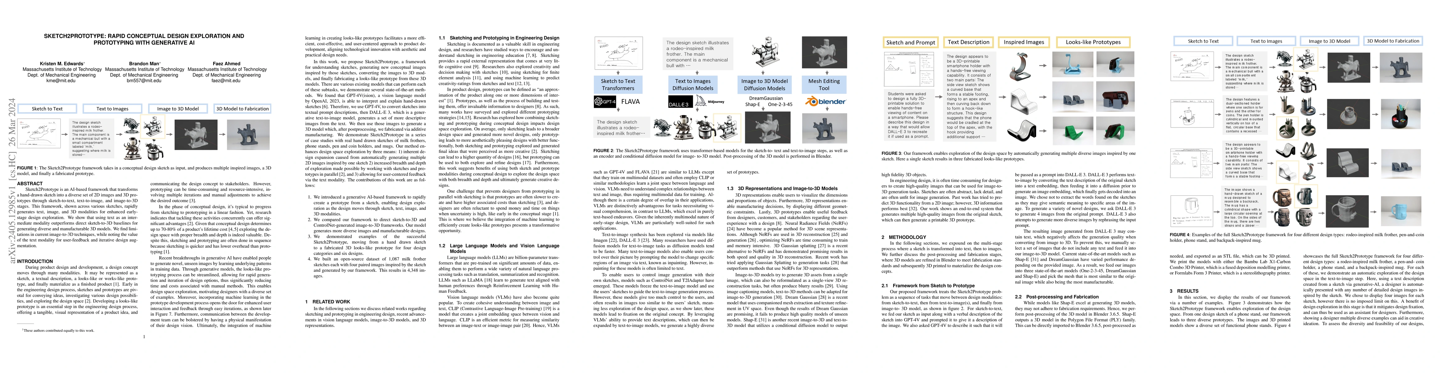 Thumbnail for Sketch2Prototype: Rapid Conceptual Design Exploration and Prototyping
  with Generative AI