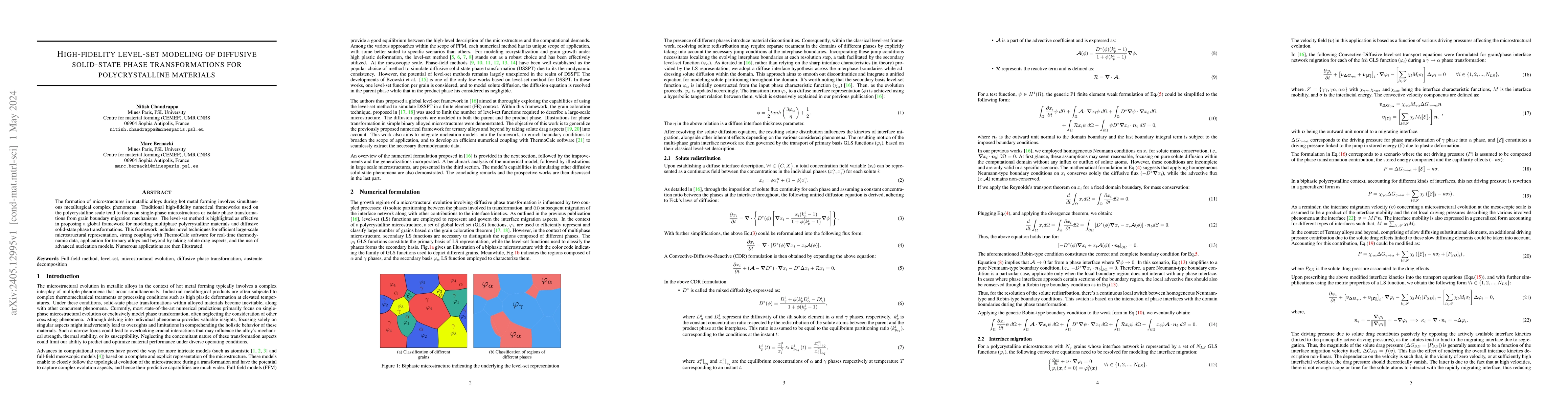Thumbnail for High-fidelity level-set modeling of diffusive solid-state phase
  transformations for polycrystalline materials