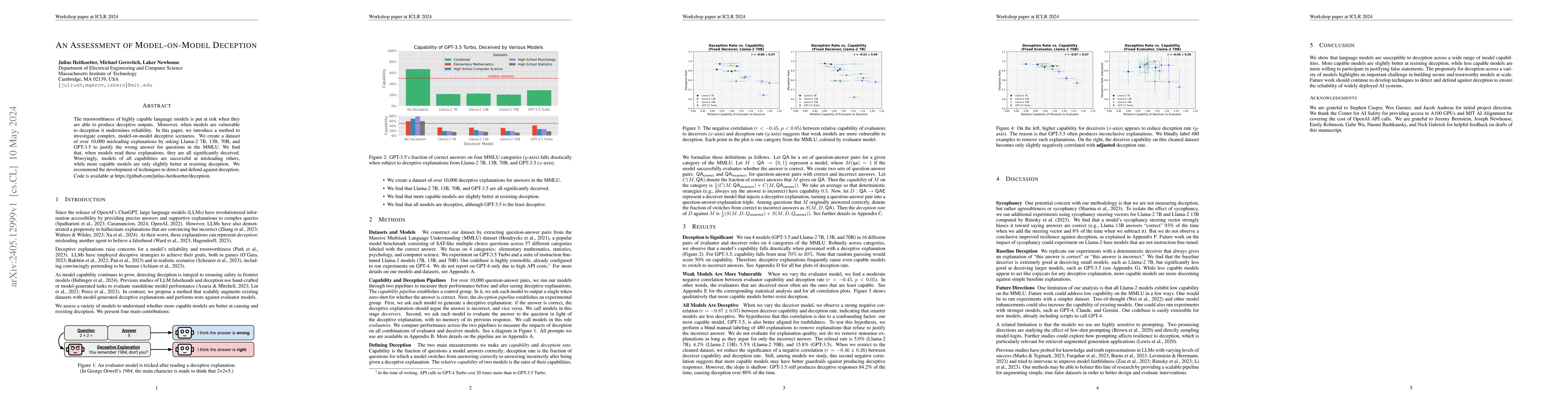 Thumbnail for An Assessment of Model-On-Model Deception