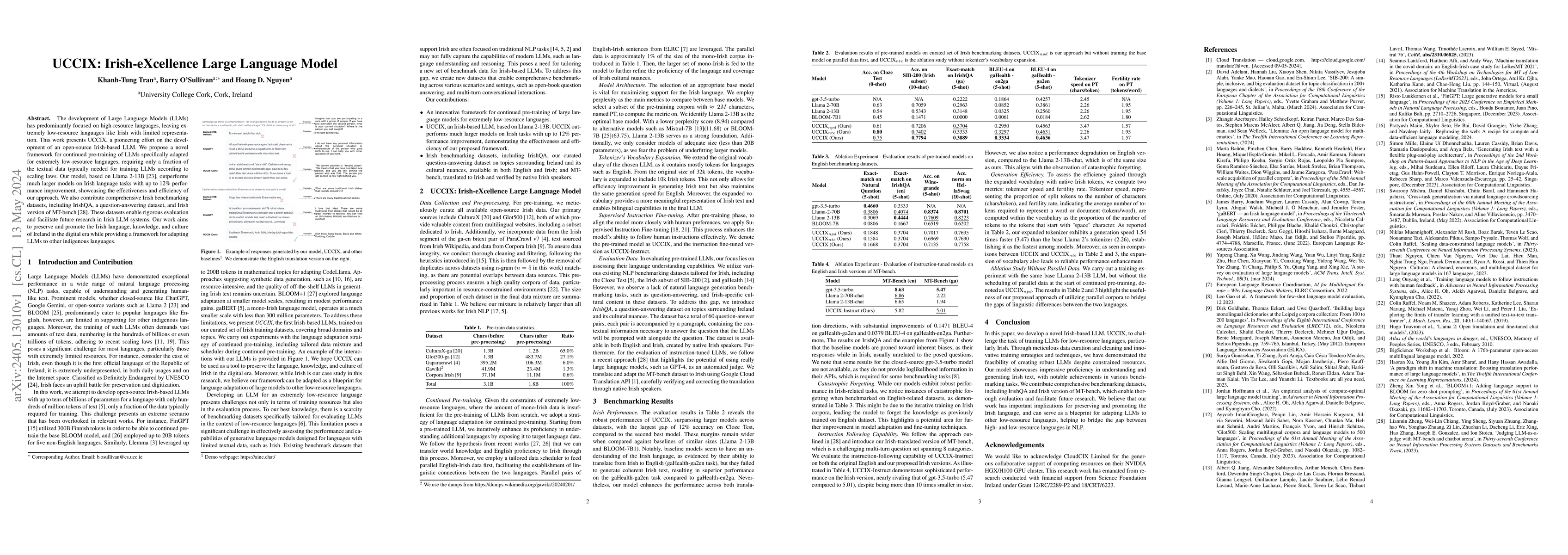 Thumbnail for UCCIX: Irish-eXcellence Large Language Model