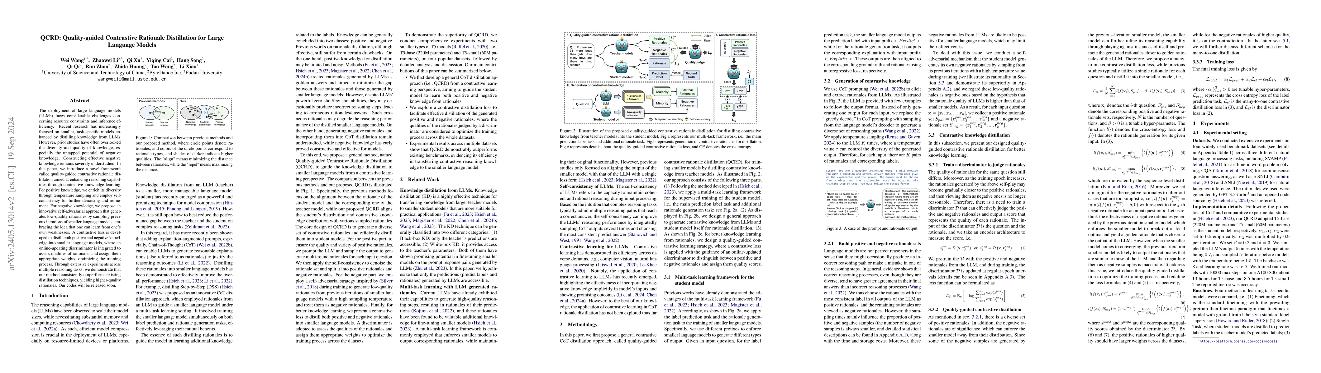 Thumbnail for QCRD: Quality-guided Contrastive Rationale Distillation for Large
  Language Models