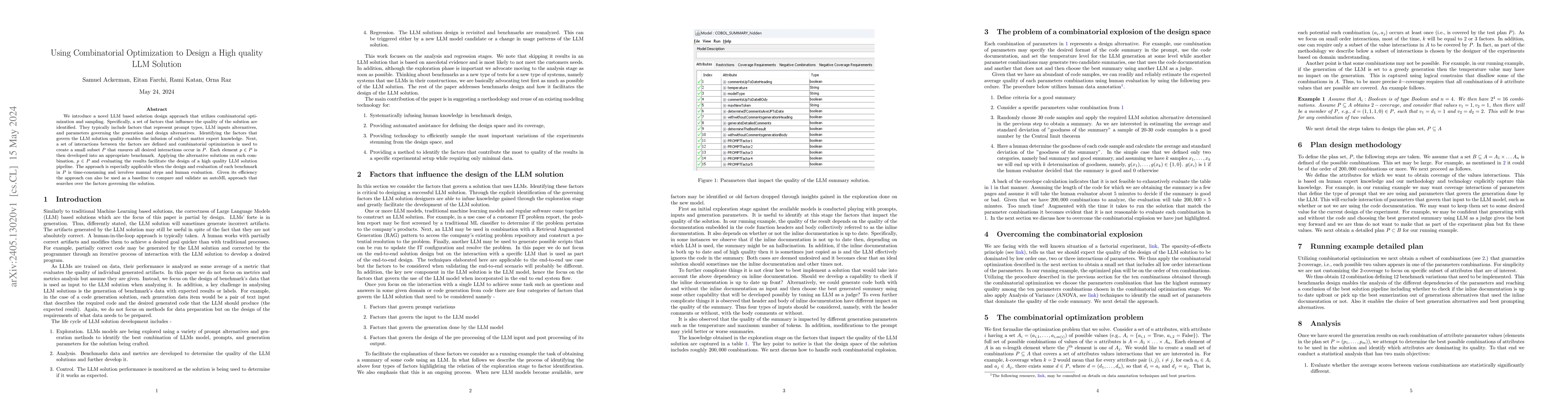 Thumbnail for Using Combinatorial Optimization to Design a High quality LLM Solution