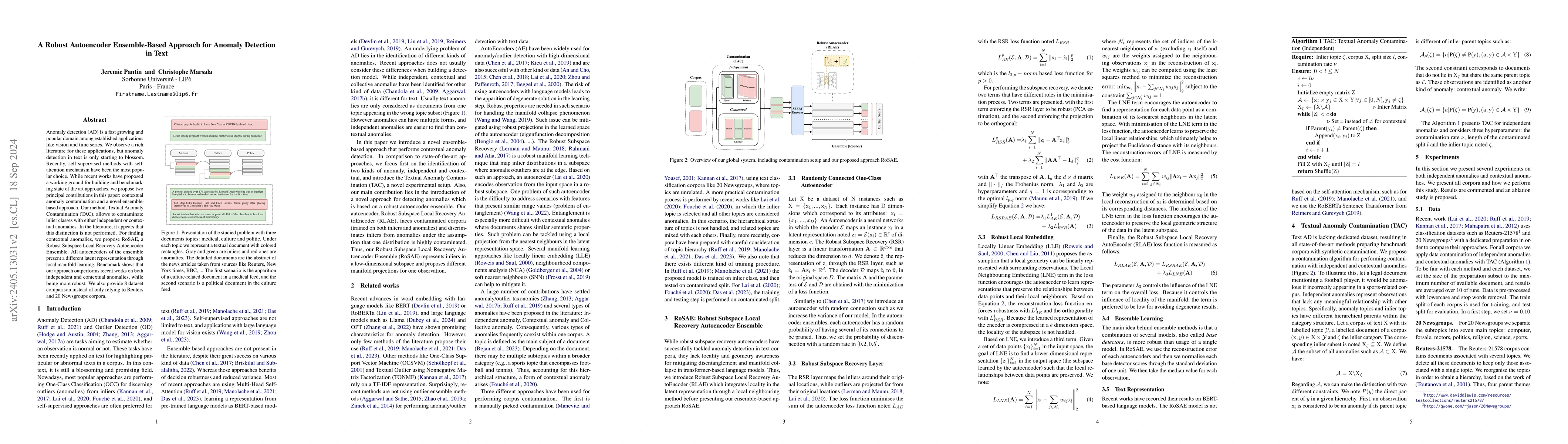 Thumbnail for A Robust Autoencoder Ensemble-Based Approach for Anomaly Detection in
  Text