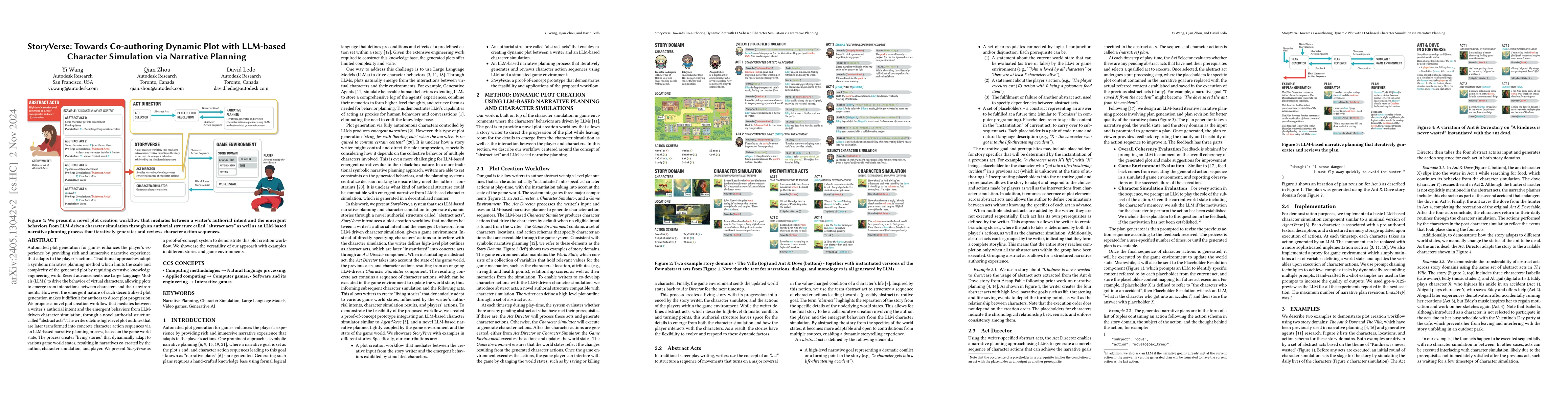 Thumbnail for StoryVerse: Towards Co-authoring Dynamic Plot with LLM-based Character
  Simulation via Narrative Planning