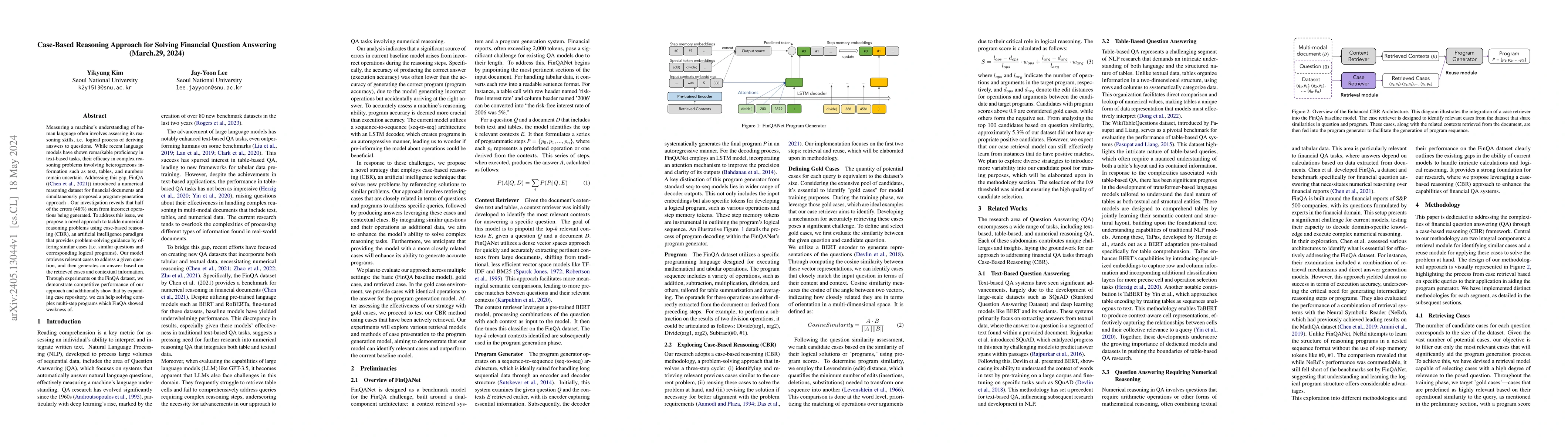 Thumbnail for Case-Based Reasoning Approach for Solving Financial Question Answering