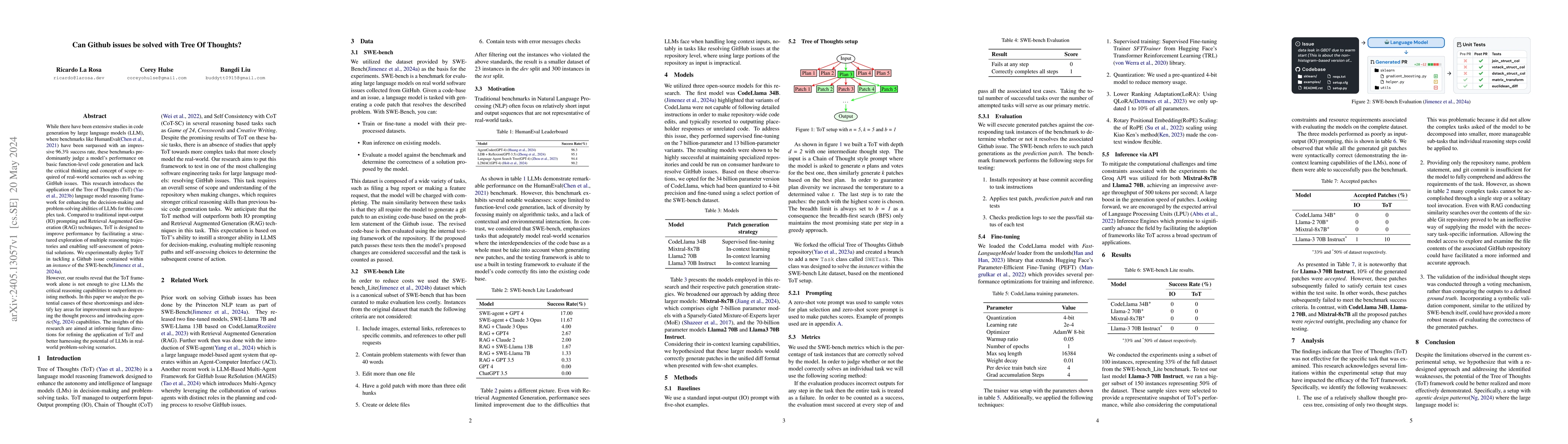 Thumbnail for Can Github issues be solved with Tree Of Thoughts?