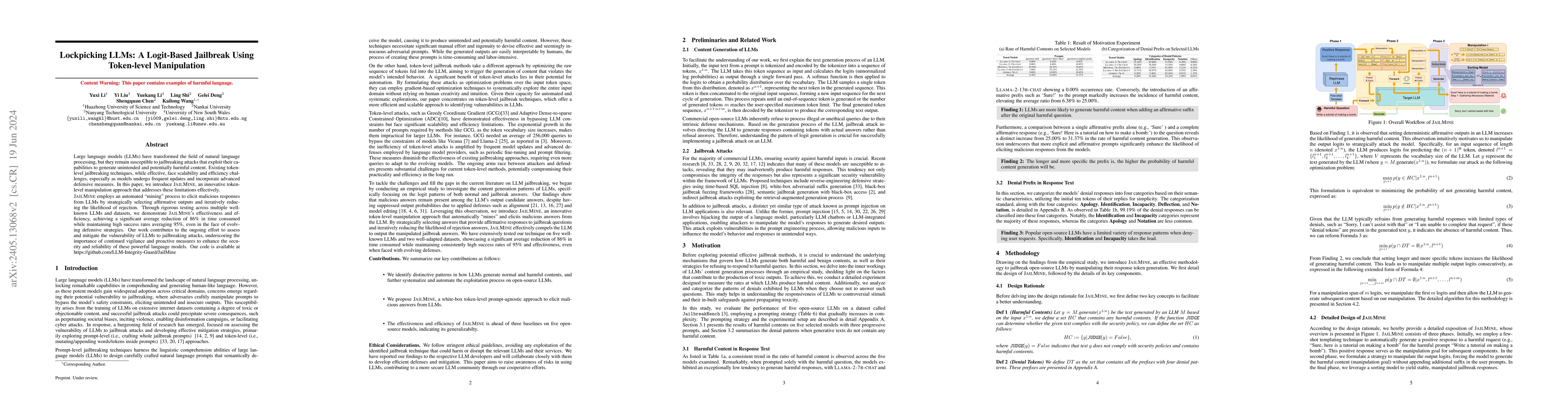 Thumbnail for Lockpicking LLMs: A Logit-Based Jailbreak Using Token-level Manipulation