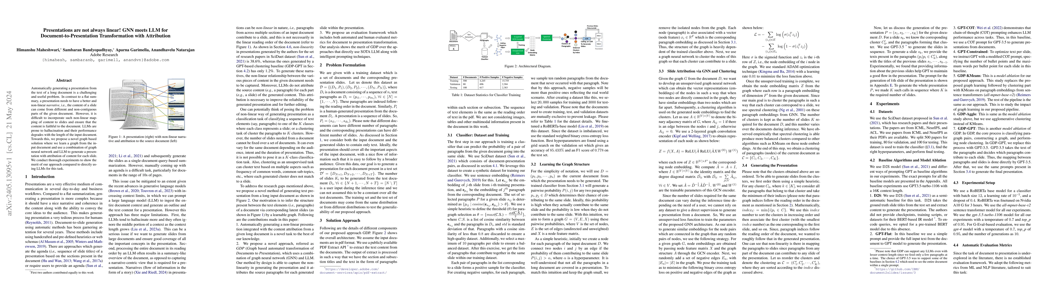 Thumbnail for Presentations are not always linear! GNN meets LLM for
  Document-to-Presentation Transformation with Attribution
