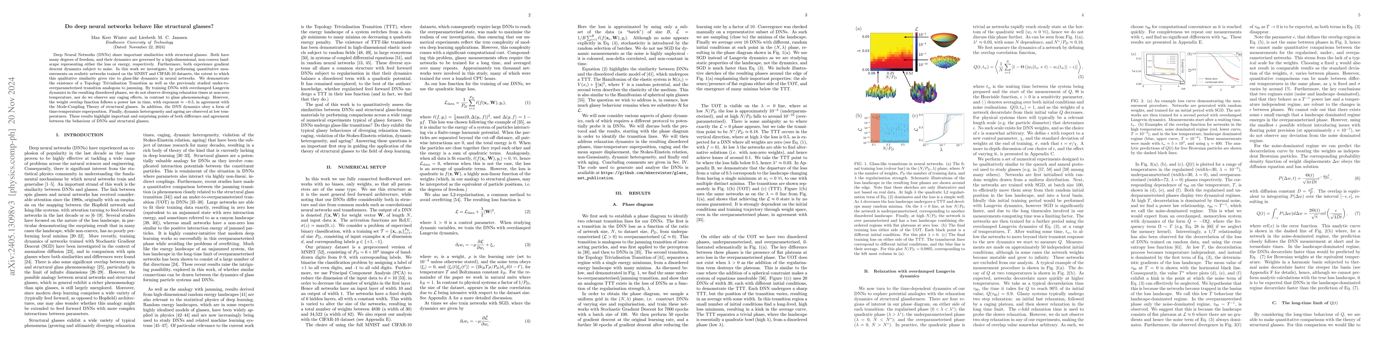 Thumbnail for Glassy dynamics in deep neural networks: A structural comparison