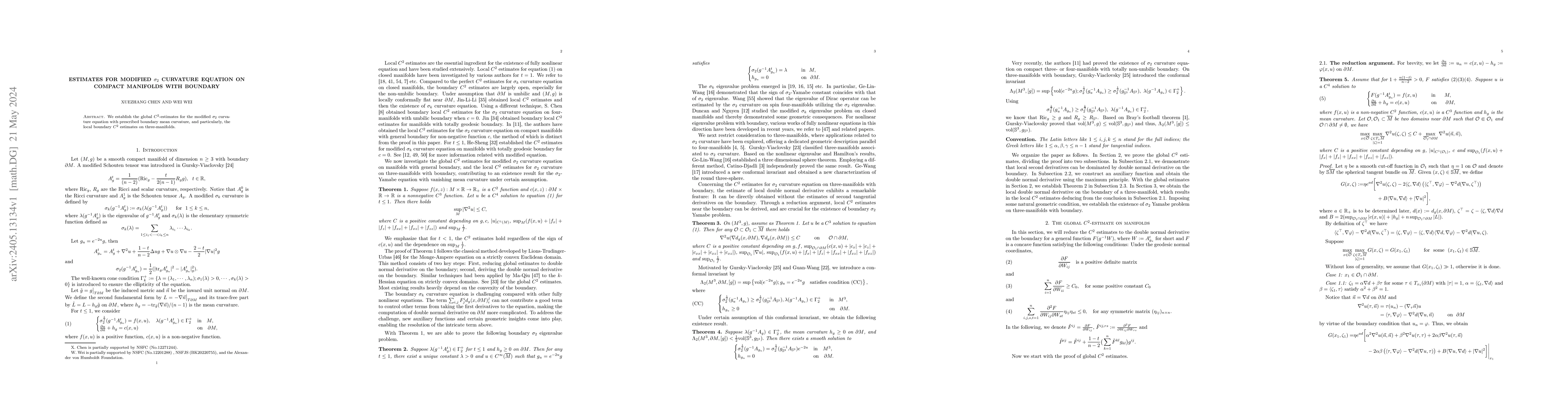 Thumbnail for Estimates for modified $\sigma_{2}$ curvature equation on compact
  manifolds with boundary