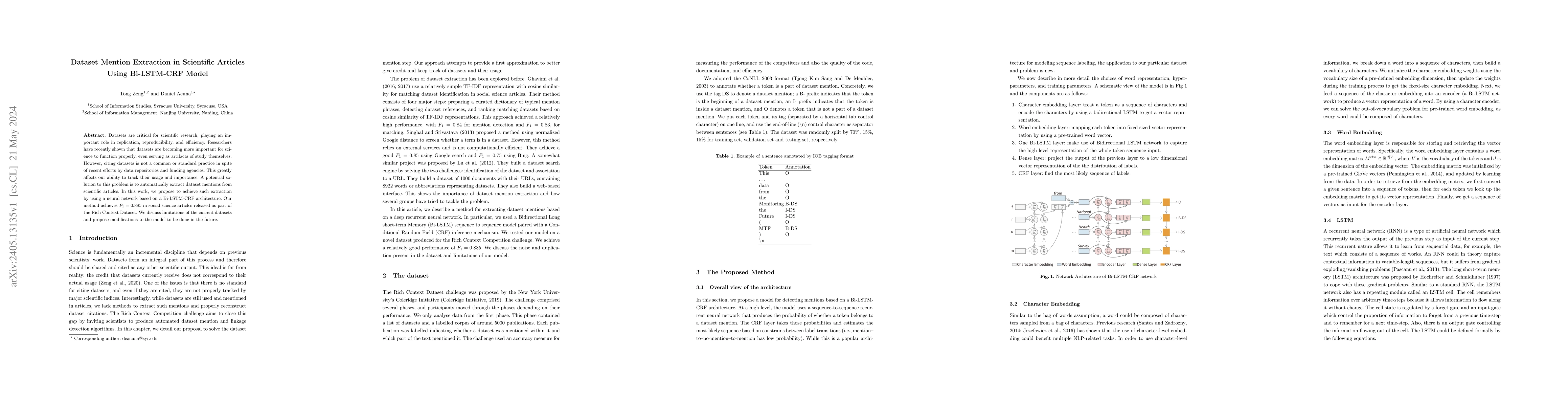 Thumbnail for Dataset Mention Extraction in Scientific Articles Using Bi-LSTM-CRF
  Model