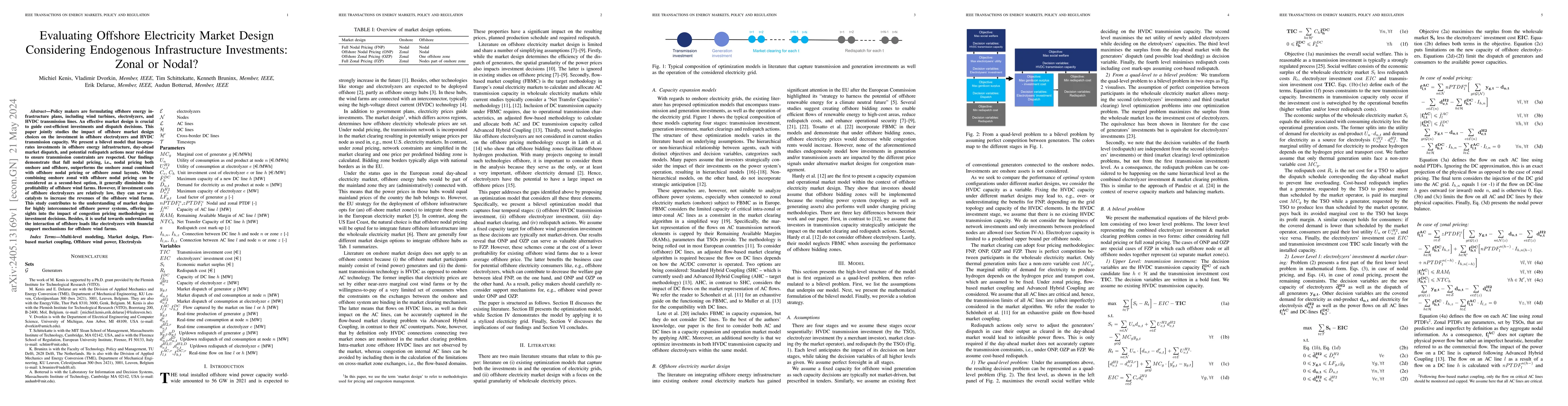 Thumbnail for Evaluating Offshore Electricity Market Design Considering Endogenous
  Infrastructure Investments: Zonal or Nodal?