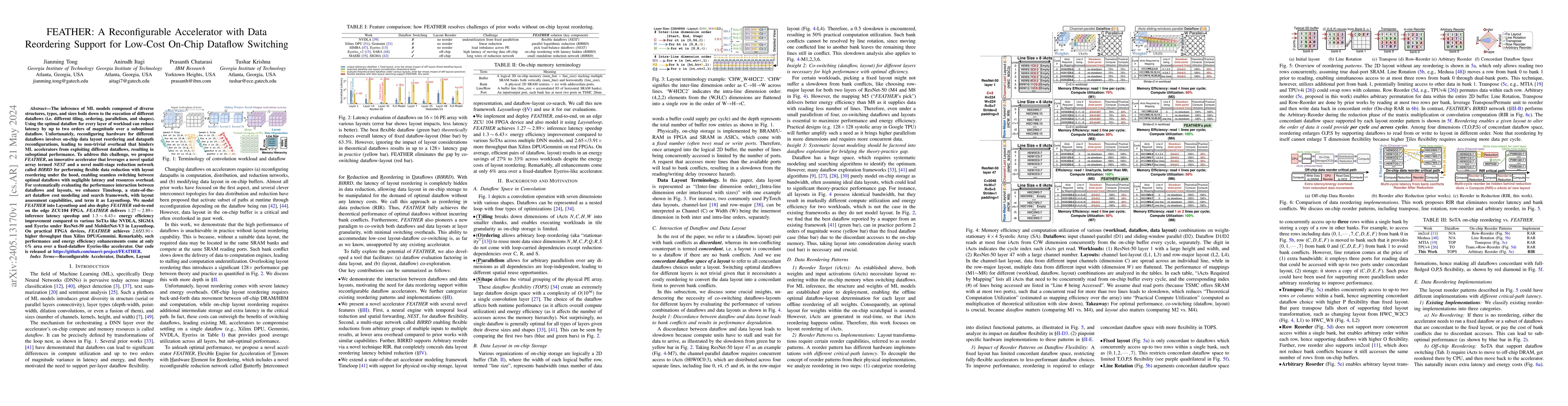 Thumbnail for FEATHER: A Reconfigurable Accelerator with Data Reordering Support for
  Low-Cost On-Chip Dataflow Switching