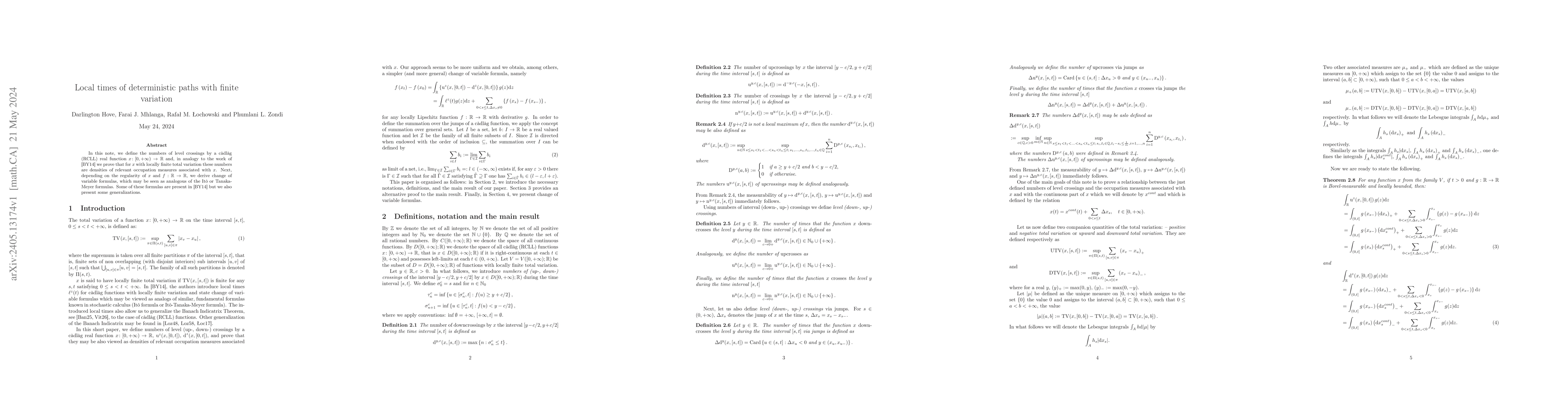 Thumbnail for Local times of deterministic paths with finite variation