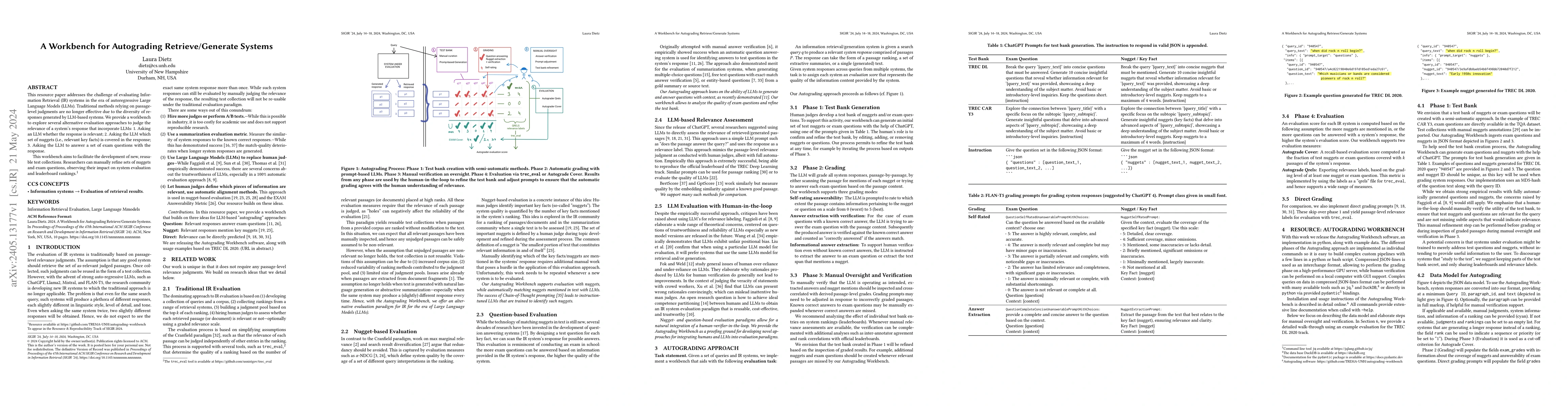 Thumbnail for A Workbench for Autograding Retrieve/Generate Systems