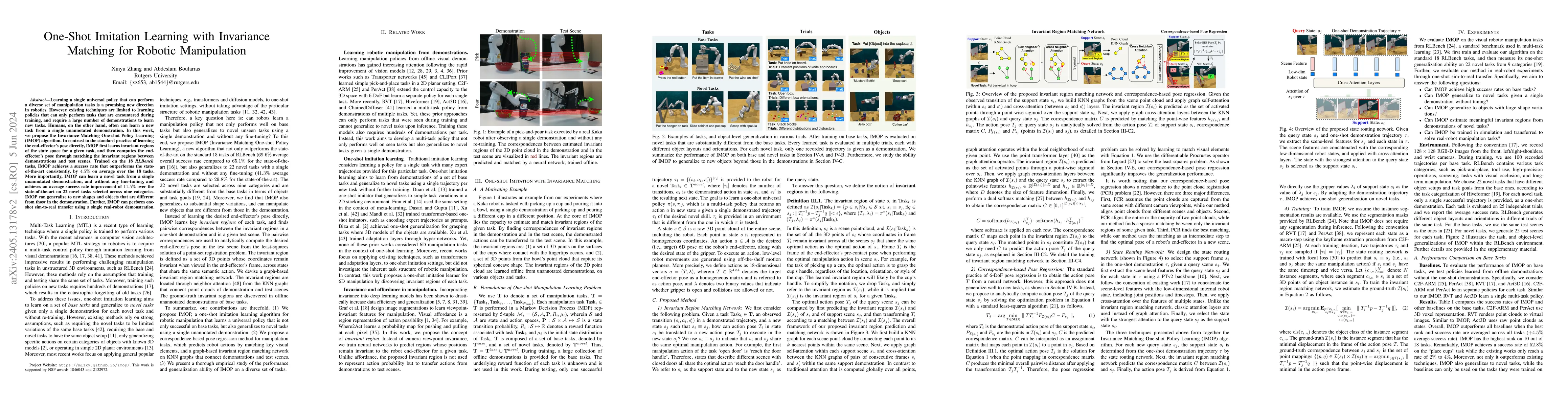 Thumbnail for One-Shot Imitation Learning with Invariance Matching for Robotic
  Manipulation