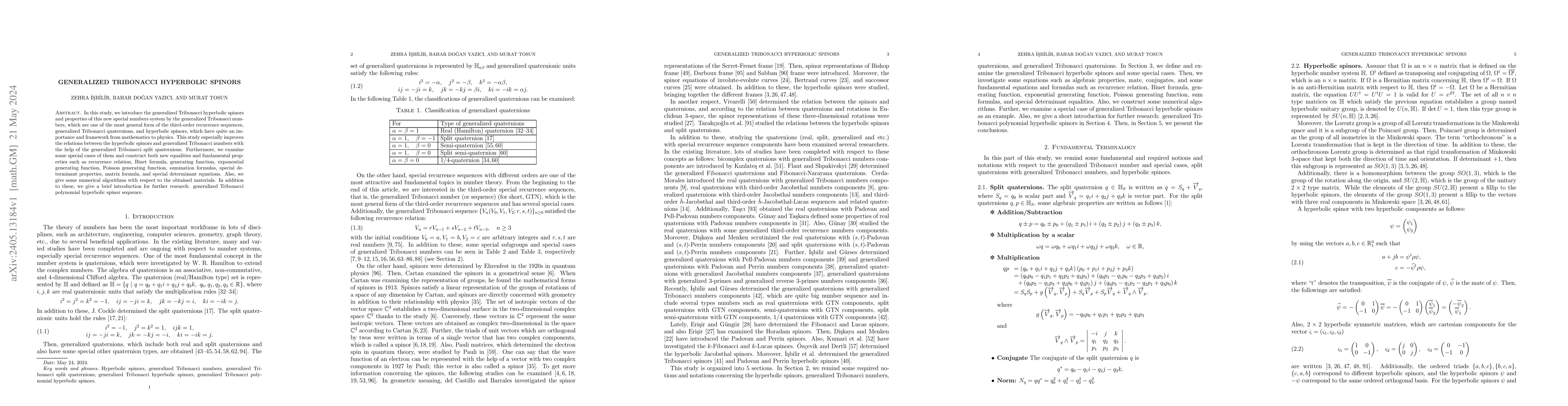 Thumbnail for Generalized Tribonacci Hyperbolic Spinors