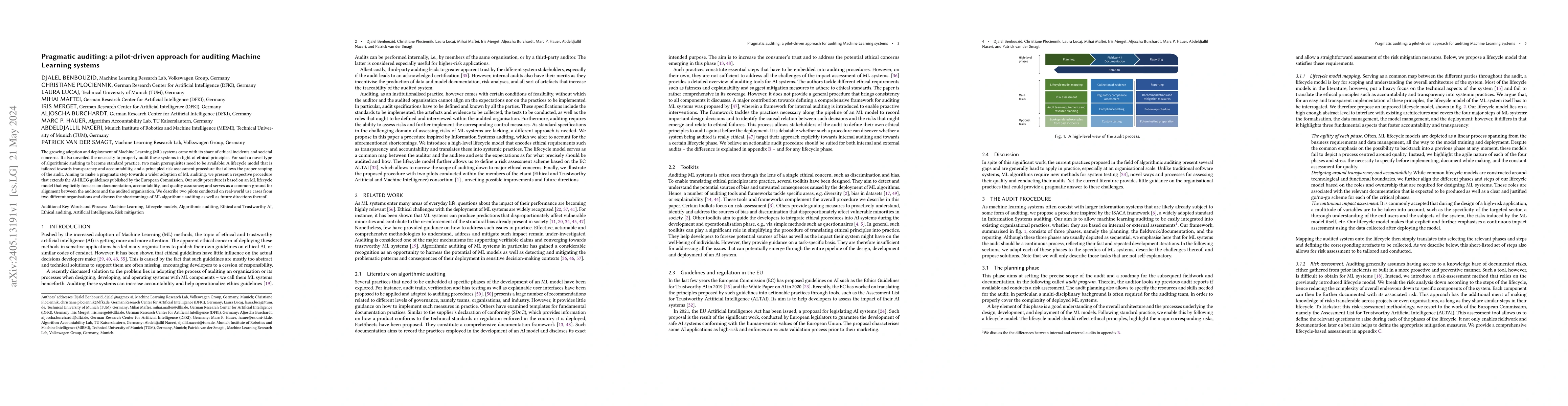 Thumbnail for Pragmatic auditing: a pilot-driven approach for auditing Machine
  Learning systems