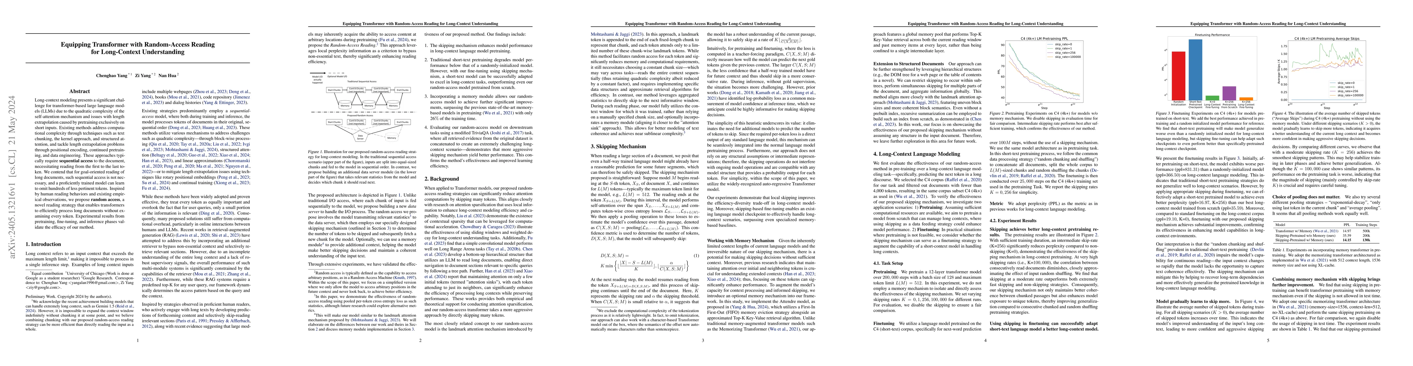 Thumbnail for Equipping Transformer with Random-Access Reading for Long-Context
  Understanding