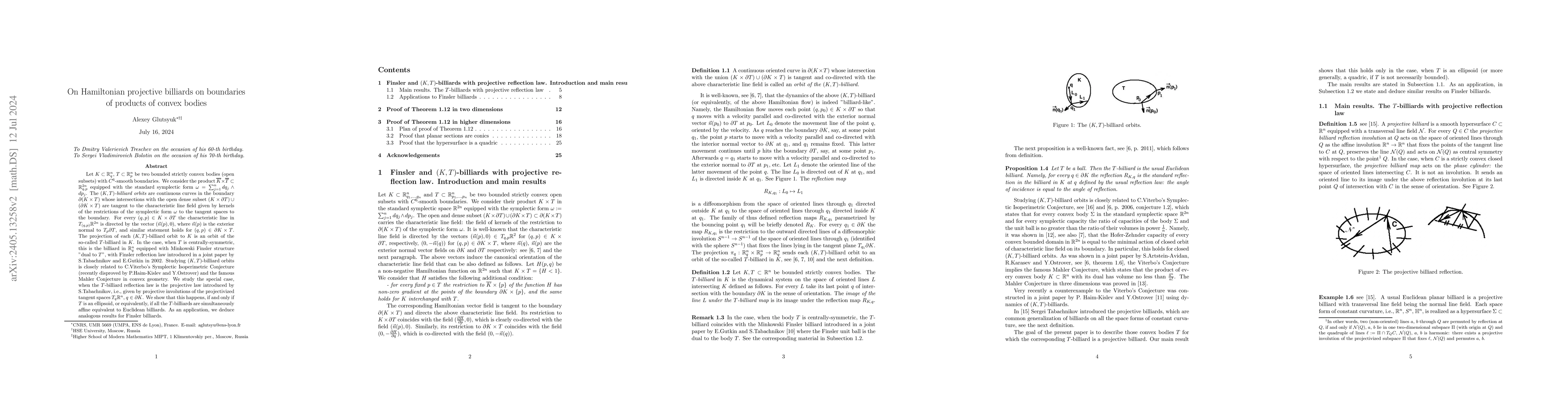 Thumbnail for On Hamiltonian projective billiards on boundaries of products of convex
  bodies