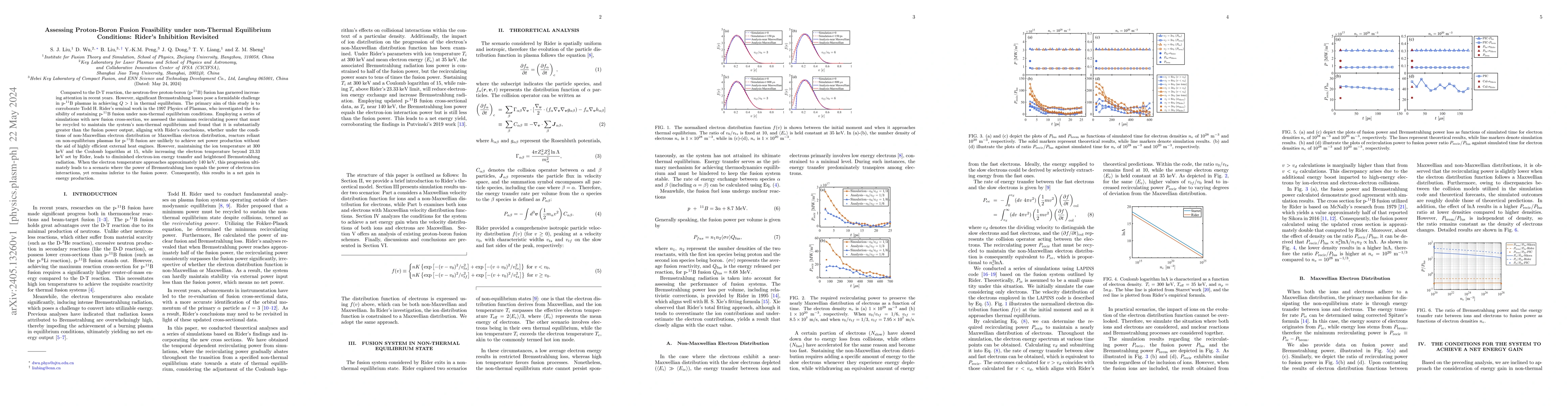 Thumbnail for Assessing Proton-Boron Fusion Feasibility under non-Thermal Equilibrium
  Conditions: Rider's Inhibition Revisited