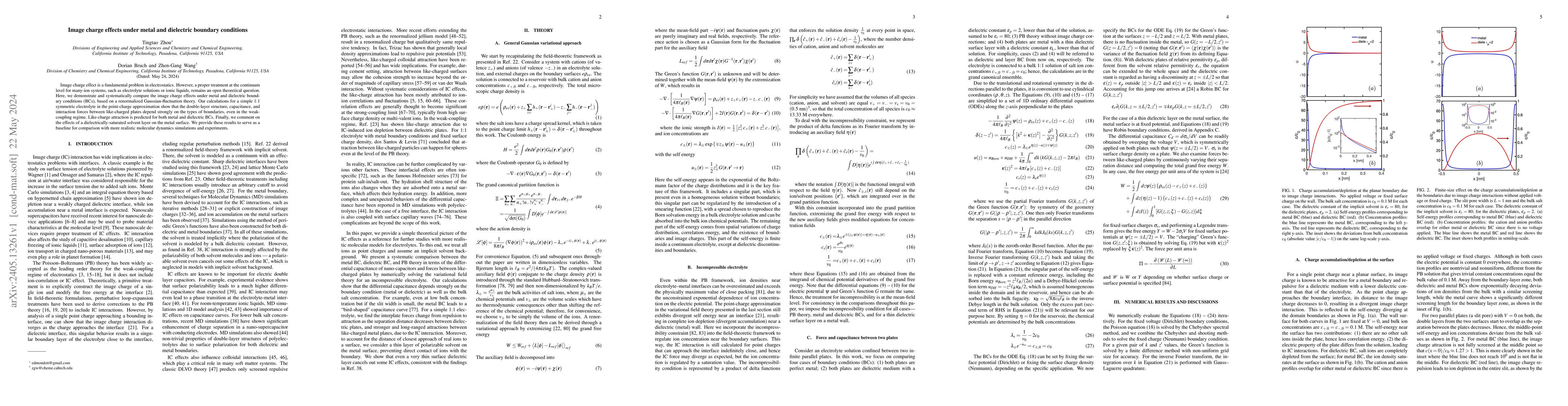 Thumbnail for Image charge effects under metal and dieletric boundary conditions
