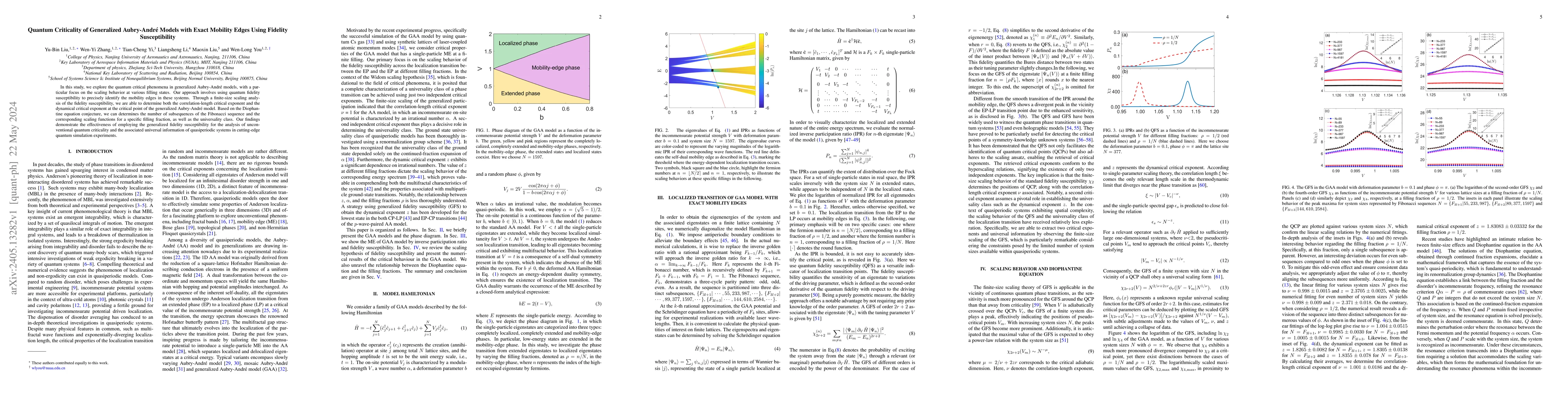 Thumbnail for Quantum criticality of generalized Aubry-Andr\'{e} models with exact
  mobility edges using fidelity susceptibility