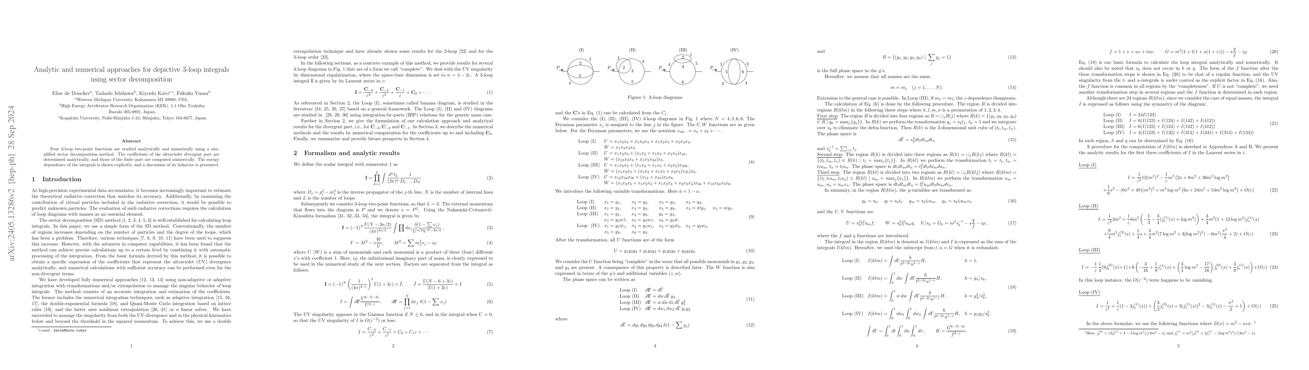 Thumbnail for Analytic and numerical approaches for depictive 3-loop integrals using
  sector decomposition