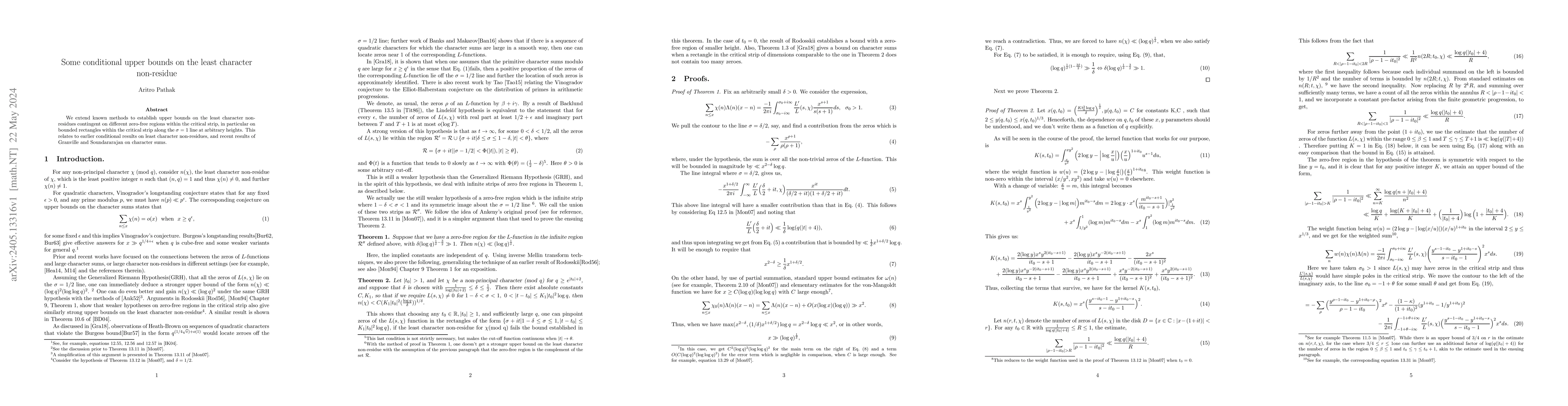 Thumbnail for Some conditional upper bounds on the least character non-residue