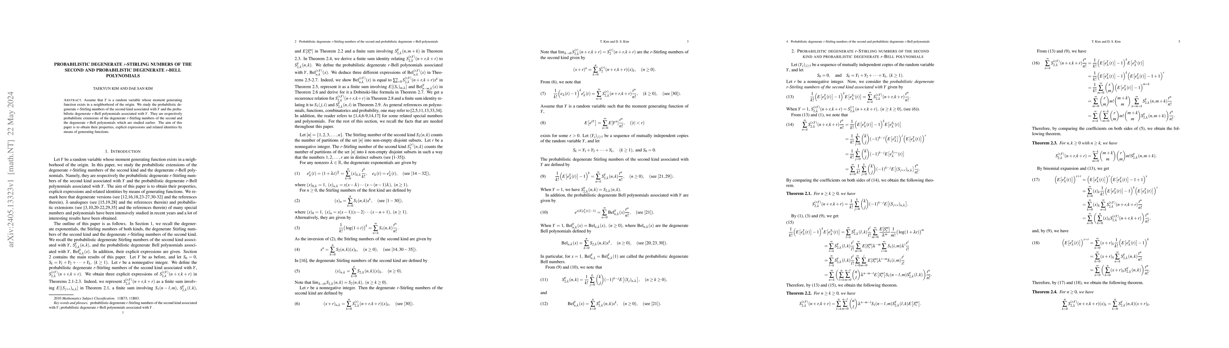 Thumbnail for Probabilistic degenerate r-Stirling numbers of the second and
  probabilistic degenerate r-Bell polynomials