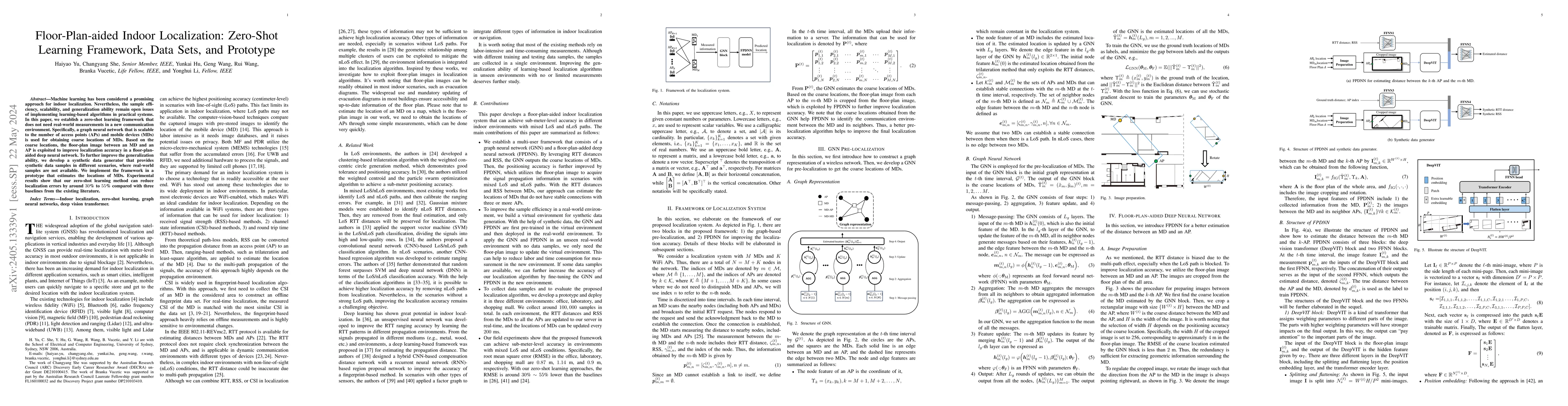 Thumbnail for Floor-Plan-aided Indoor Localization: Zero-Shot Learning Framework, Data
  Sets, and Prototype