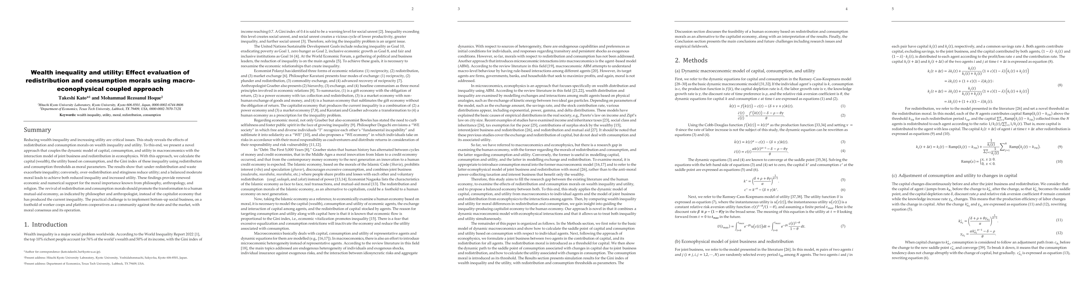 Thumbnail for Wealth inequality and utility: Effect evaluation of redistribution and
  consumption morals using macro-econophysical coupled approach