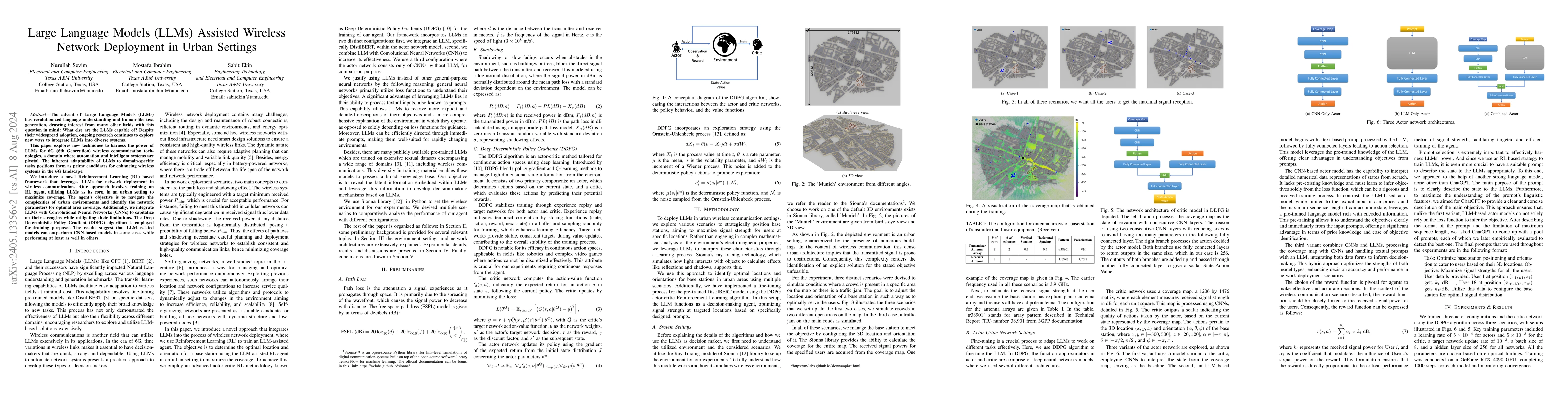 Thumbnail for Large Language Models (LLMs) Assisted Wireless Network Deployment in
  Urban Settings