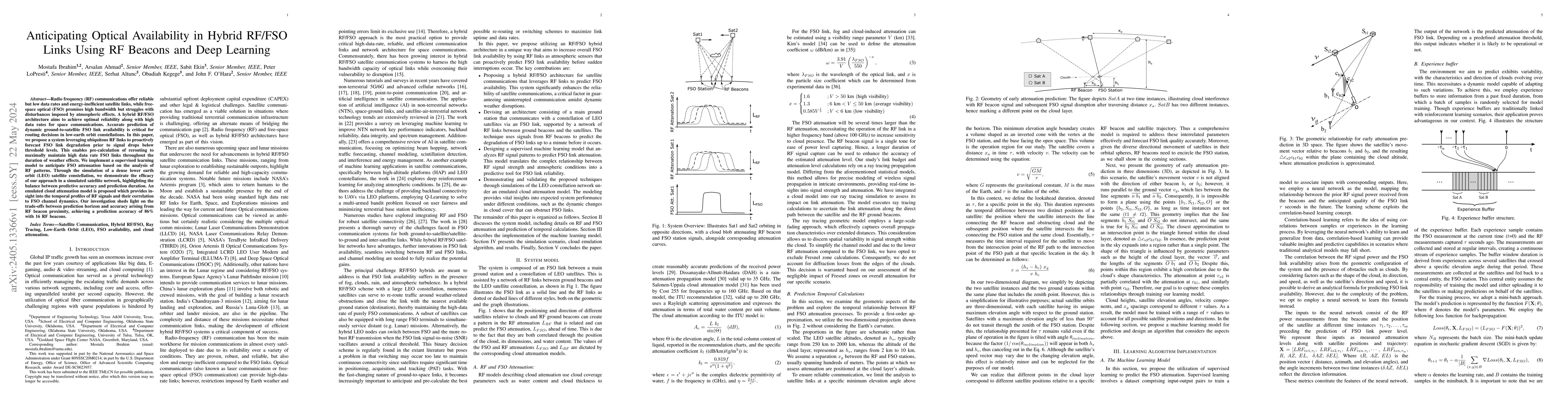 Thumbnail for Anticipating Optical Availability in Hybrid RF/FSO Links Using RF
  Beacons and Deep Learning