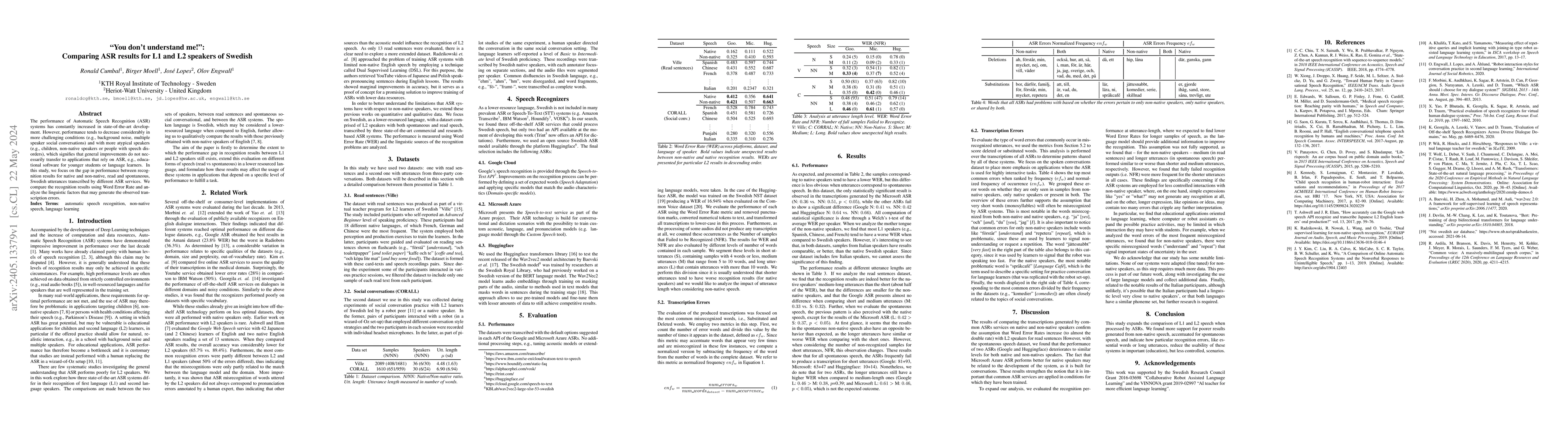 Thumbnail for You don't understand me!: Comparing ASR results for L1 and L2 speakers
  of Swedish