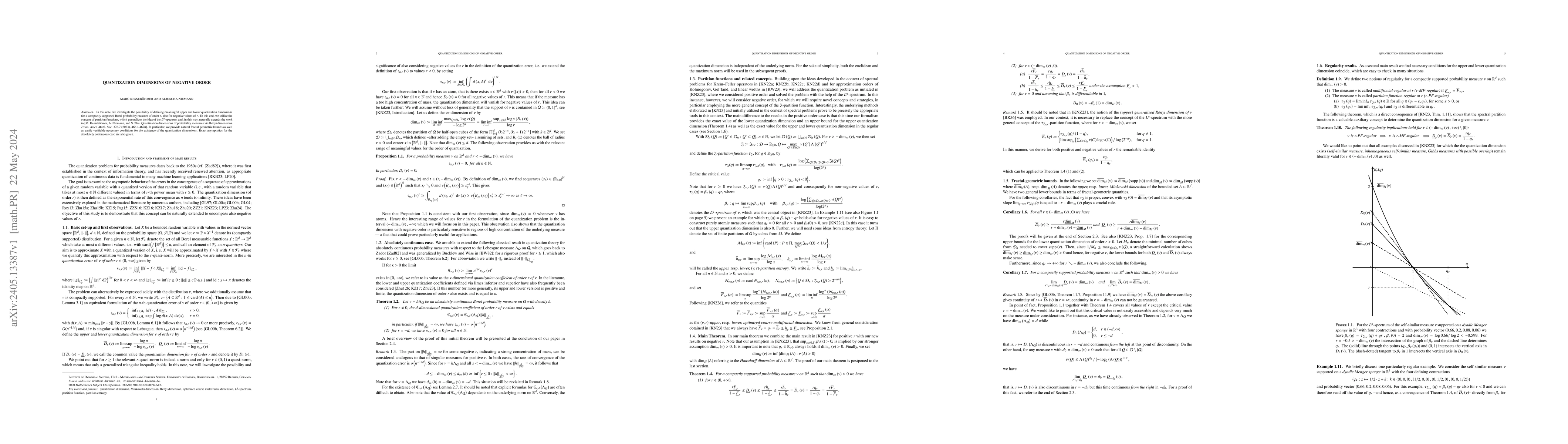 Thumbnail for Quantization dimensions of negative order