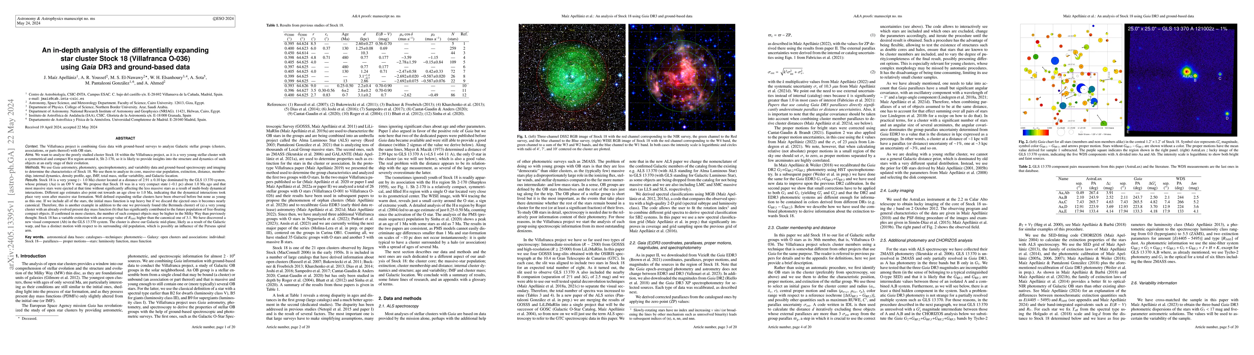Thumbnail for An in-depth analysis of the differentially expanding star cluster Stock
  18 (Villafranca O-036) using Gaia DR3 and ground-based data