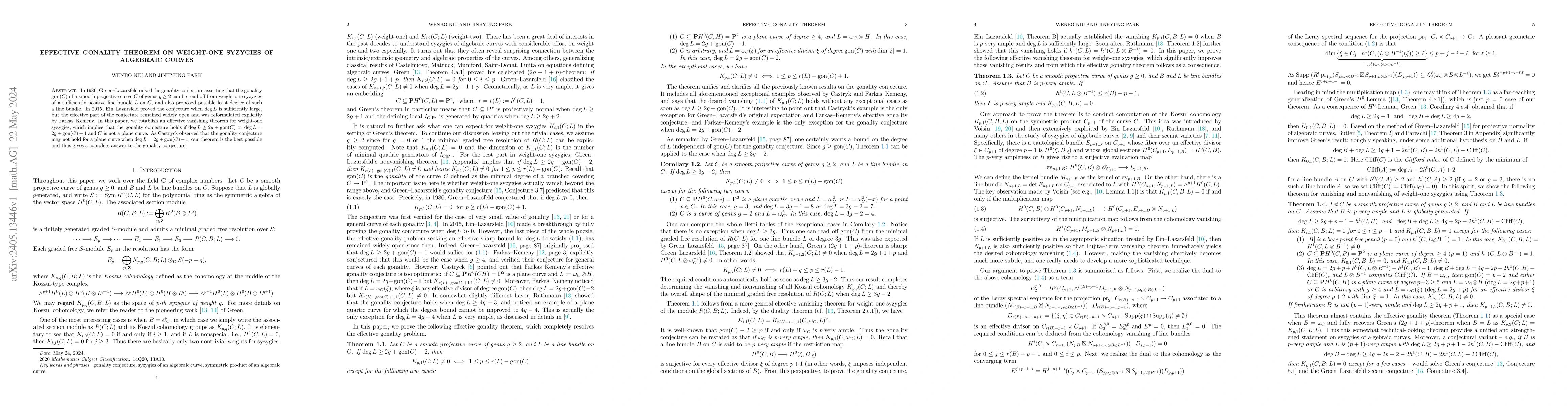 Thumbnail for Effective gonality theorem on weight-one syzygies of algebraic curves