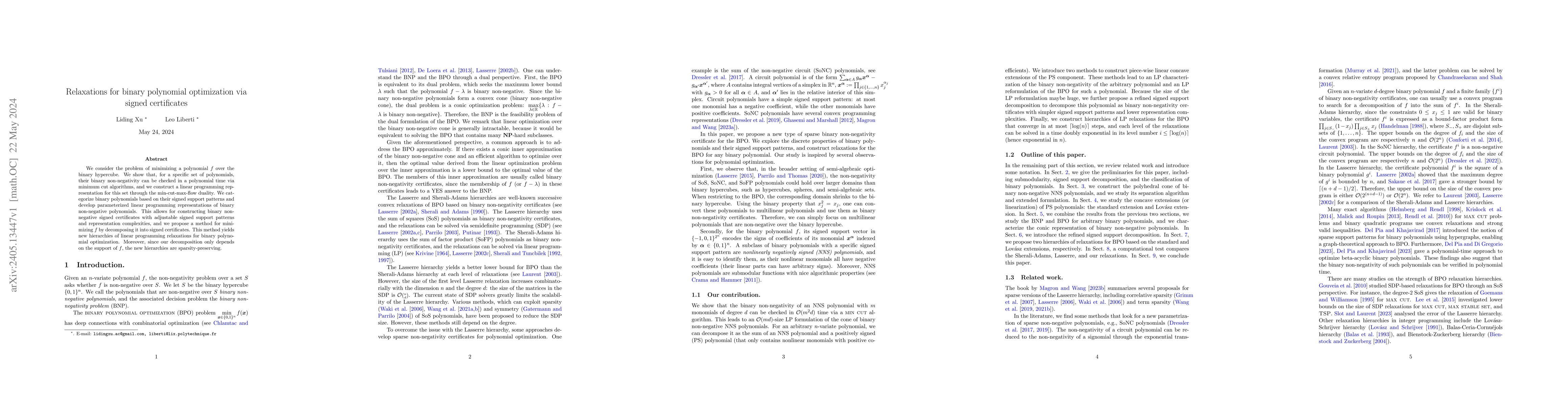 Thumbnail for Relaxations for binary polynomial optimization via signed certificates