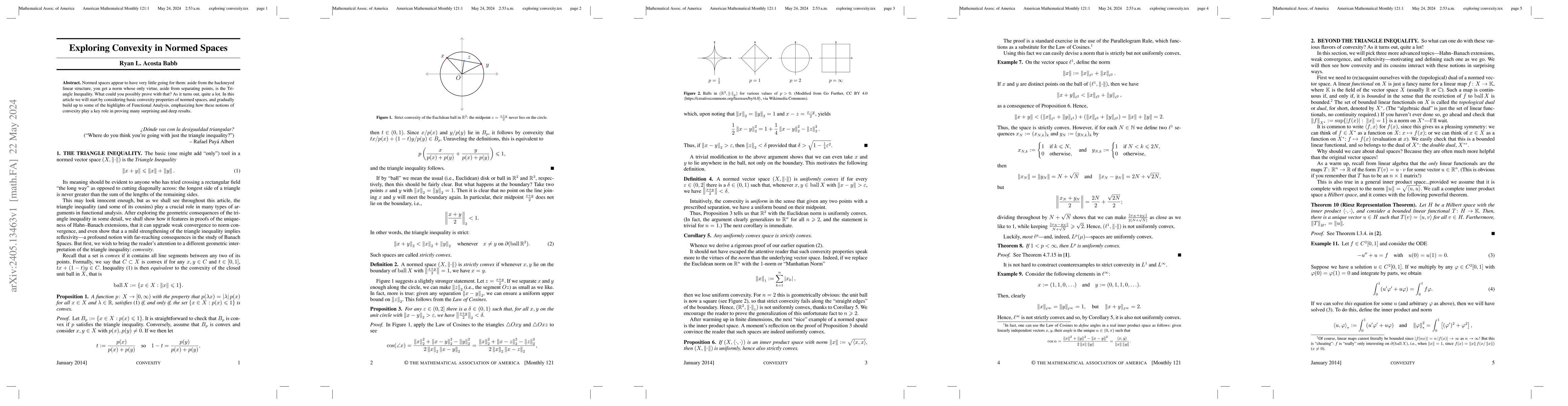 Thumbnail for Exploring Convexity in Normed Spaces